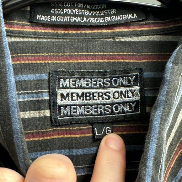 VINTAGE Members Only striped button down - Picture 2 of 3